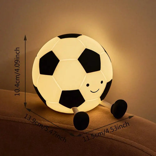 Football Shaped Decorative Night Light, Rechargeable 3-Level Dimmable Silicone Squishy Night Light, Funny Office Desk and Bedroom Decor, Birthday Gift #GLOBAL PICKS