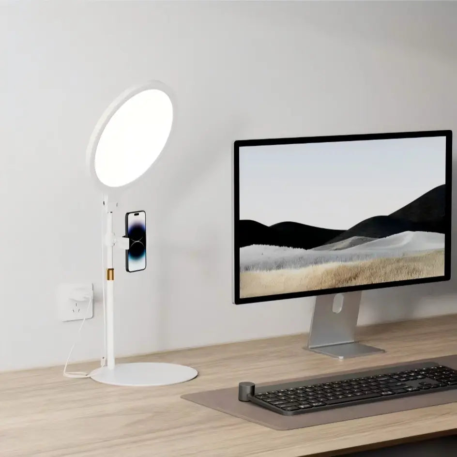 【Dealsforyoudays 】Weilisi 10.5" Ring Light with Stand, Full-Screen Selfie Ring Light for Desk with Phone Holder, Adjustable Laptop Light for Video Recording, Zoom Lighting for Computer, Meeting, Live Streaming, Podcast