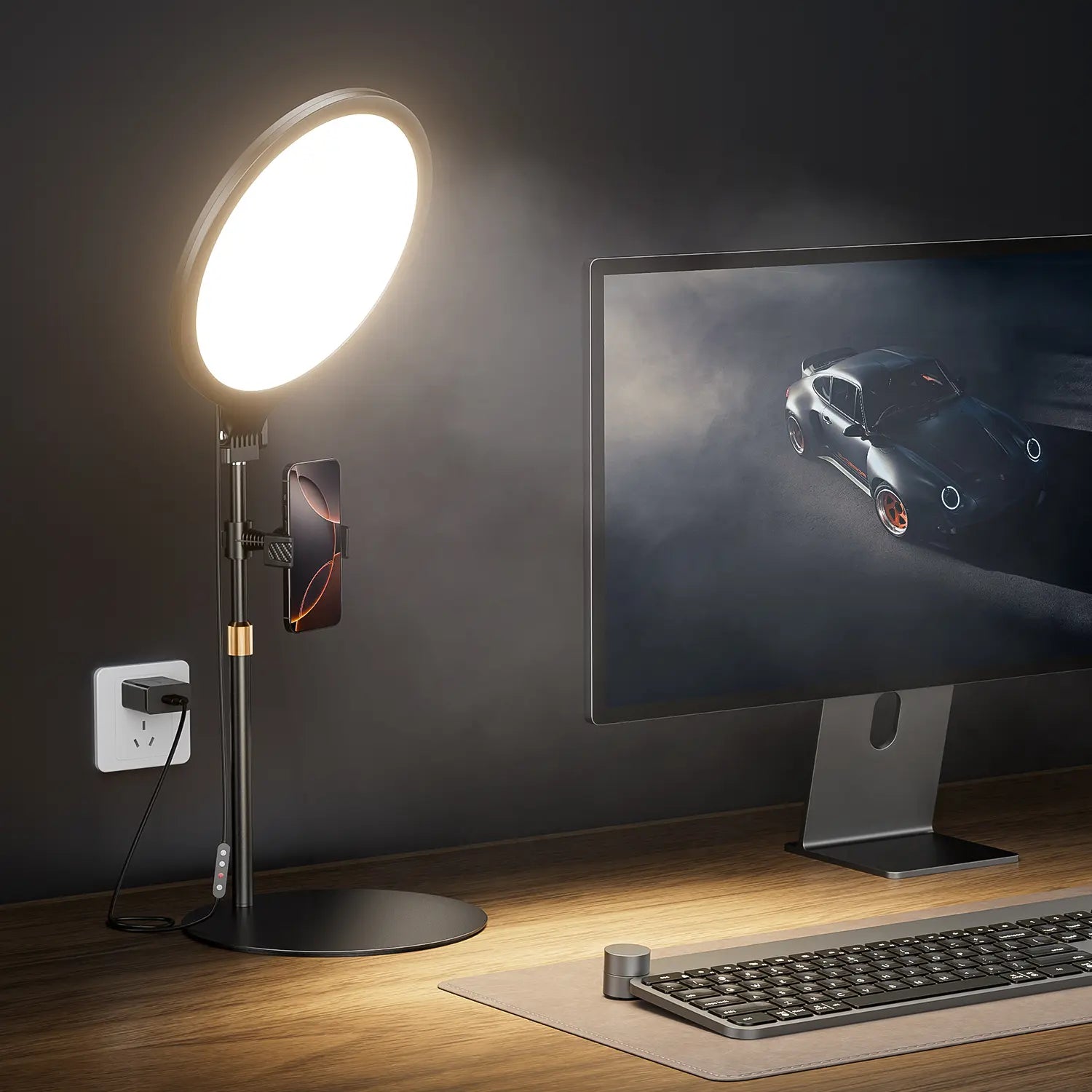 【Dealsforyoudays 】Weilisi 10.5" Ring Light with Stand, Full-Screen Selfie Ring Light for Desk with Phone Holder, Adjustable Laptop Light for Video Recording, Zoom Lighting for Computer, Meeting, Live Streaming, Podcast