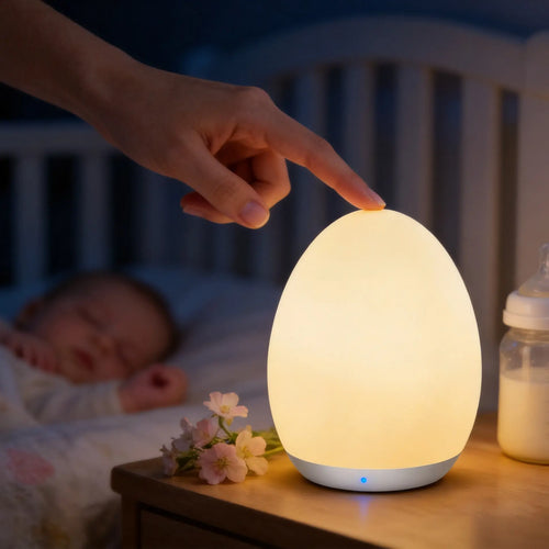 Night Light for Kids, Egg Light for Nursery with 7 RGB Colors Changeable & Stepless Dimming, Rechargeable Tap Light & Touch Control - Baby Items, Interior Decoration |Mother’S Day Special, Summervibes