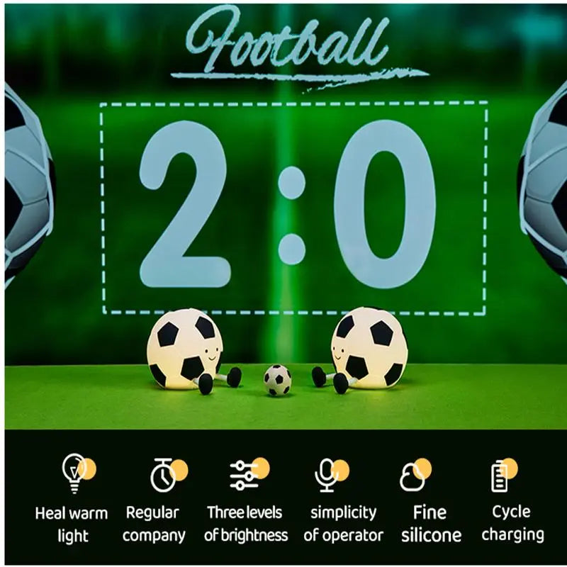 Football Shaped Decorative Night Light, Rechargeable 3-Level Dimmable Silicone Squishy Night Light, Funny Office Desk and Bedroom Decor, Birthday Gift #GLOBAL PICKS