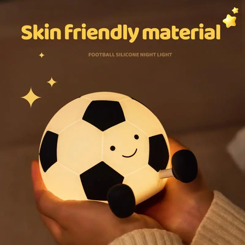 Football Shaped Decorative Night Light, Rechargeable 3-Level Dimmable Silicone Squishy Night Light, Funny Office Desk and Bedroom Decor, Birthday Gift #GLOBAL PICKS