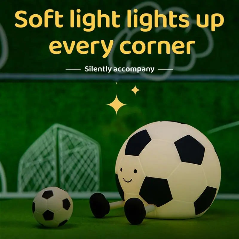 Football Shaped Decorative Night Light, Rechargeable 3-Level Dimmable Silicone Squishy Night Light, Funny Office Desk and Bedroom Decor, Birthday Gift #GLOBAL PICKS